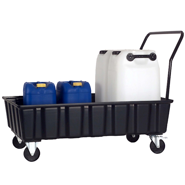 Collecting basin 220 lt PE, with rolls and handle